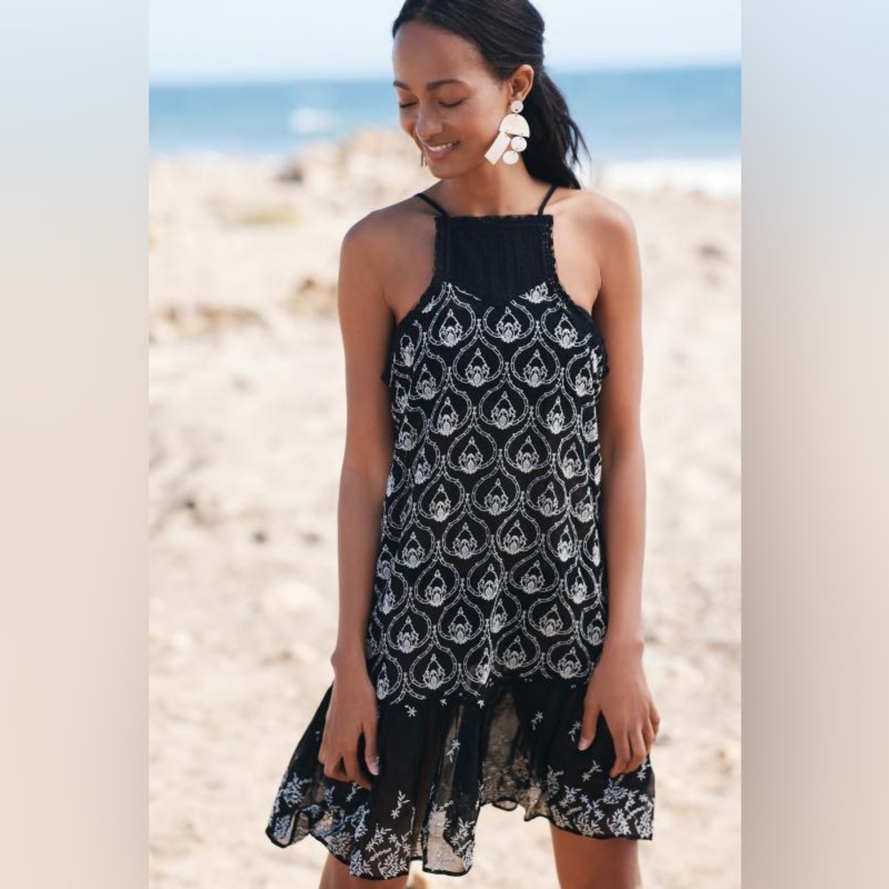 Anthropologie Sheer Mini Dress